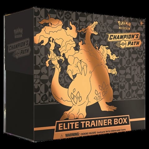 Pokemon Champions Path Elite Trainer Box featuring Charizard artwork on the packaging