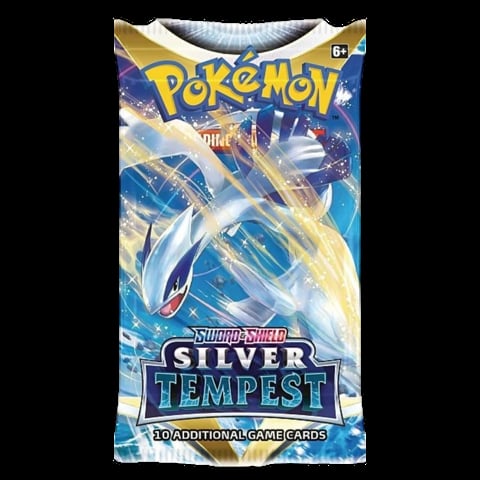 Pokemon Sword and Shield Silver Tempest booster pack with 10 trading cards