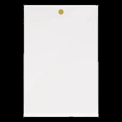 Blank white rectangular notepad with gold metal fastener at the top
